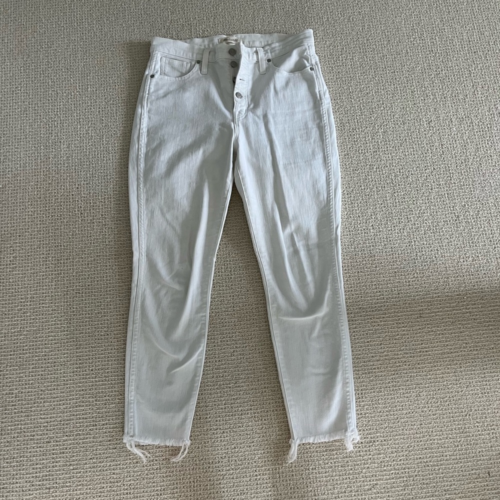 Madewell White Jeans Pants Size 30 high rise skinny crop